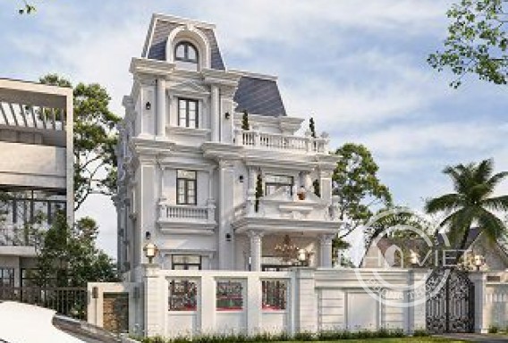 Mẫu Biệt Thự 3 Tầng Tân Cổ Điển Mái Mansard Mặt Tiền 10m Đẳng Cấp Tại Hà Nội